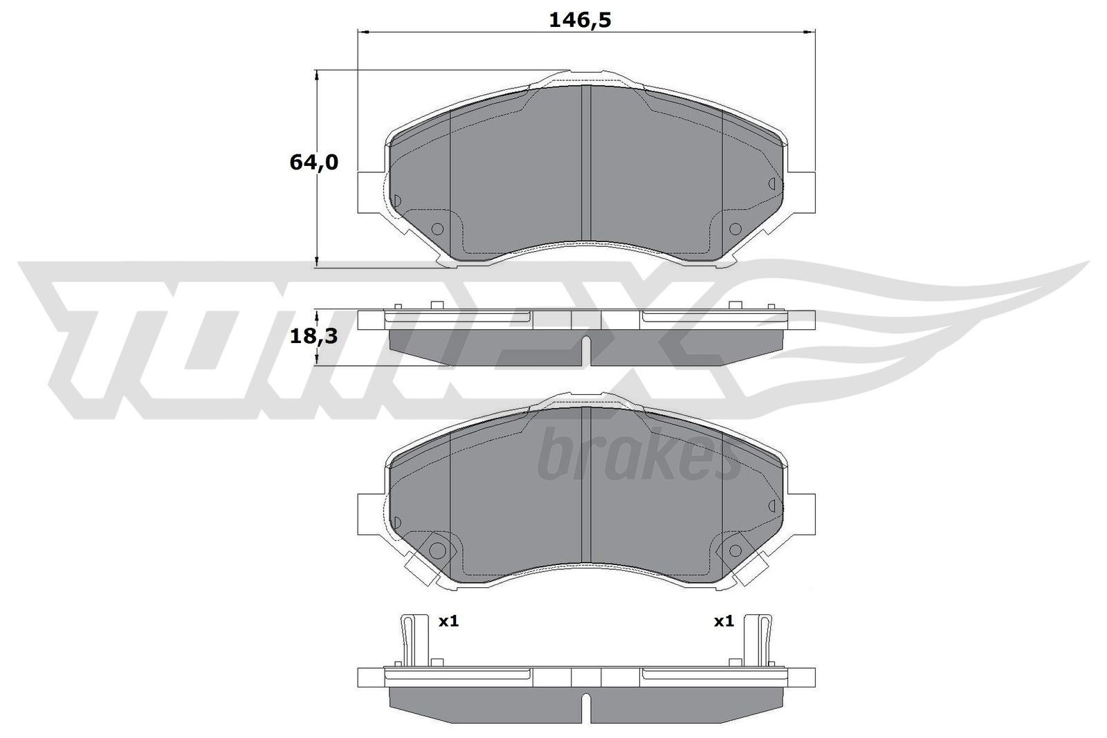 Sada brzdových platničiek kotúčovej brzdy TOMEX Brakes